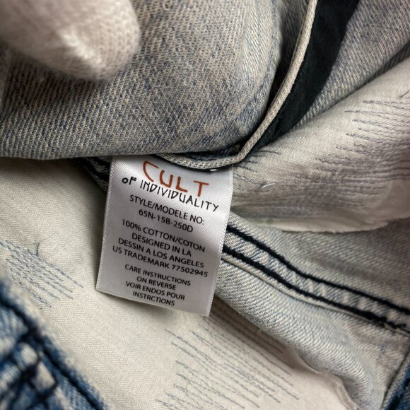 Cult of Individuality Denim Jean Jacket Men's Medium Blue Cotton - Picture 10 of 16